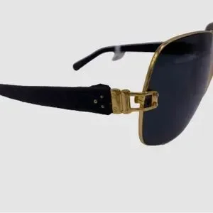 Linda Farrow LFL/77/1 Unisex Gold Black Metal Aviator Cat 3 snakeskin Sunglasses Men main image 4